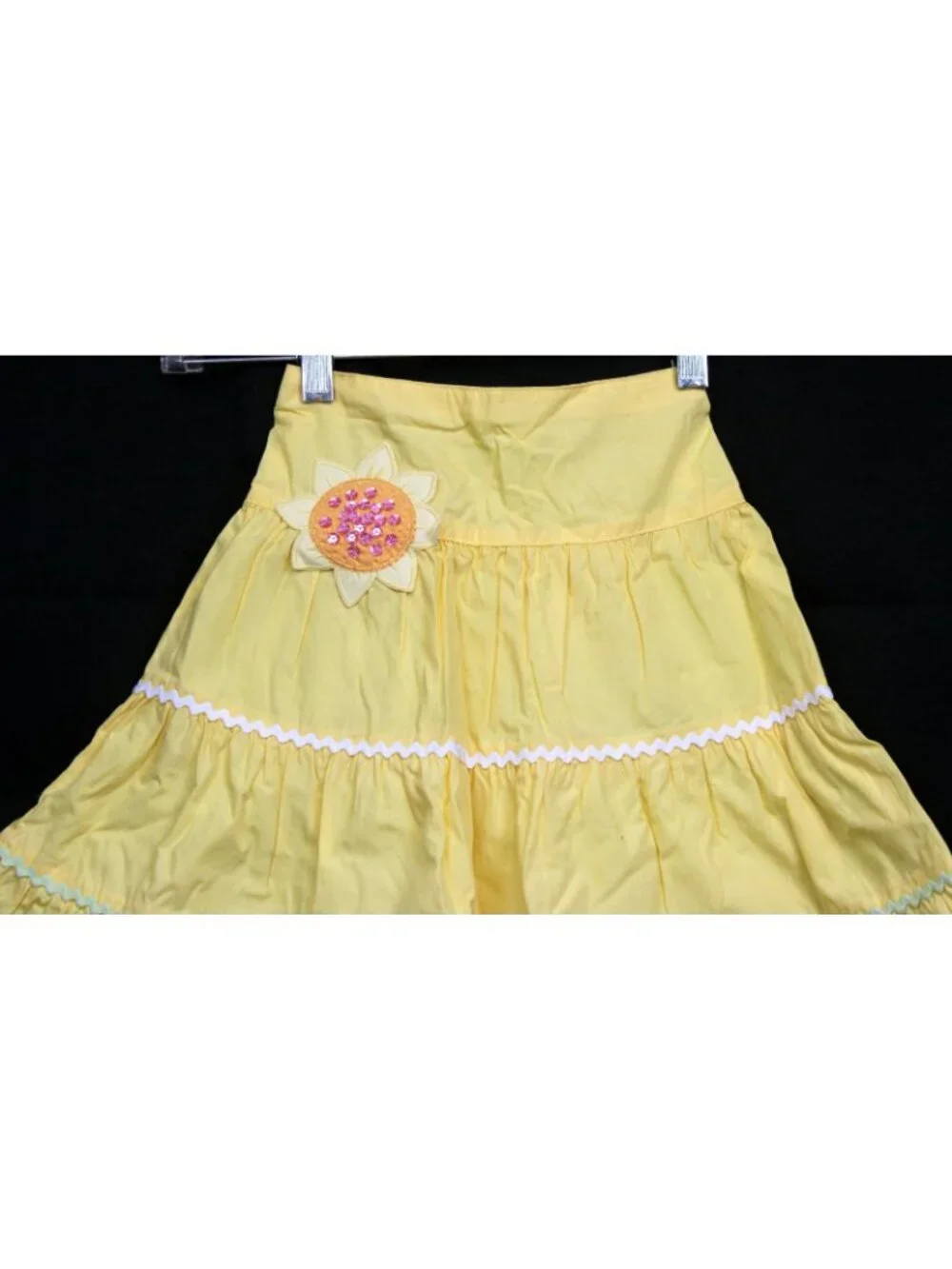 2007 Gymboree Sunflower Fields Yellow Tiered Swing Skirt sz 4 Country Barn Dance